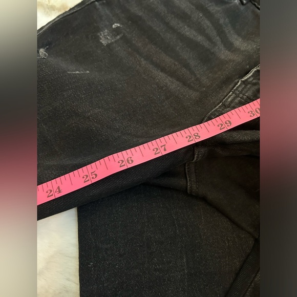 Zara black washed denim Trafaluc denimwear raw hem size 4 - Picture 11 of 13